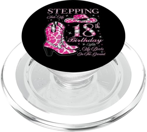 Ich trete in meinen 18. Geburtstag mit meinen Stiefeln auf dem Boden PopSockets PopGrip für MagSafe Ich trete in meinen 18. Geburtstag mit meinen Stiefeln auf dem Boden PopSockets PopGrip für MagSafe von Stepping Into My Birthday Cowgirls Birthday Party