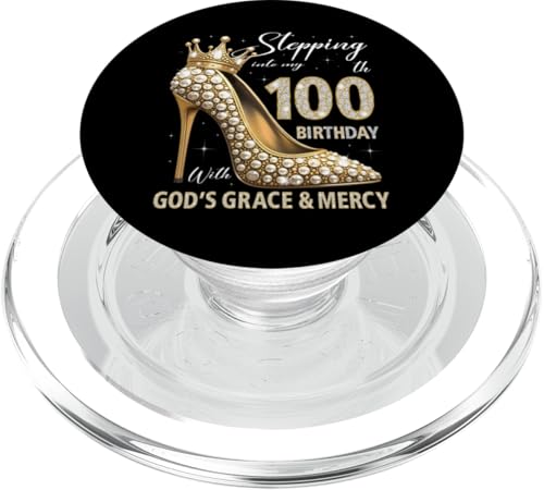 Mit Gottes Gnade und Barmherzigkeit in meinen 100. Geburtstag treten PopSockets PopGrip für MagSafe Mit Gottes Gnade und Barmherzigkeit in meinen 100. Geburtstag treten PopSockets PopGrip für MagSafe von Stepping Into My Birthday Heel & Crown B-day Ideas