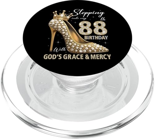 Mit Gottes Gnade und Barmherzigkeit in meinen 88. Geburtstag treten PopSockets PopGrip für MagSafe Mit Gottes Gnade und Barmherzigkeit in meinen 88. Geburtstag treten PopSockets PopGrip für MagSafe von Stepping Into My Birthday Heel & Crown B-day Ideas