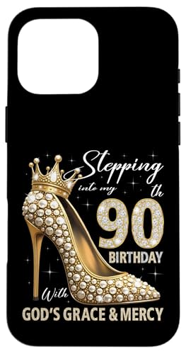 Mit Gottes Gnade und Barmherzigkeit in meinen 90. Geburtstag treten Hülle für iPhone 16 Pro Max Mit Gottes Gnade und Barmherzigkeit in meinen 90. Geburtstag treten Hülle für iPhone 16 Pro Max von Stepping Into My Birthday Heel & Crown B-day Ideas