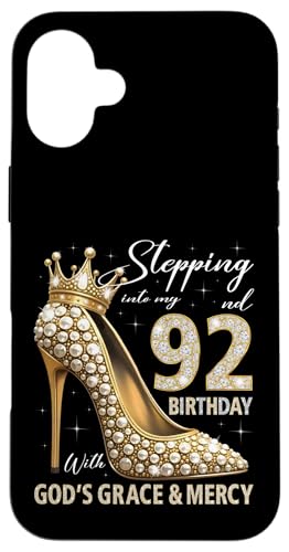 Mit Gottes Gnade und Barmherzigkeit in meinen 92. Geburtstag treten Hülle für iPhone 16 Plus Mit Gottes Gnade und Barmherzigkeit in meinen 92. Geburtstag treten Hülle für iPhone 16 Plus von Stepping Into My Birthday Heel & Crown B-day Ideas
