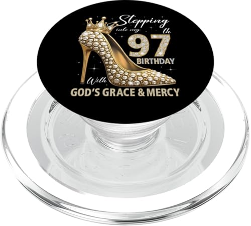 Mit Gottes Gnade und Barmherzigkeit in meinen 97. Geburtstag treten PopSockets PopGrip für MagSafe Mit Gottes Gnade und Barmherzigkeit in meinen 97. Geburtstag treten PopSockets PopGrip für MagSafe von Stepping Into My Birthday Heel & Crown B-day Ideas