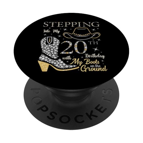 Ich trete in meinen 20. Geburtstag mit meinen Stiefeln auf dem Boden PopSockets Klebender PopGrip von Stepping Into My Birthday & My Boots On The Ground