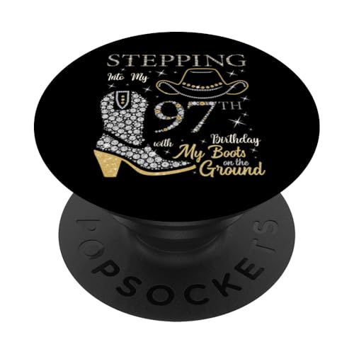 Ich trete in meinen 97. Geburtstag mit meinen Stiefeln auf dem Boden PopSockets Klebender PopGrip Ich trete in meinen 97. Geburtstag mit meinen Stiefeln auf dem Boden PopSockets Klebender PopGrip von Stepping Into My Birthday & My Boots On The Ground