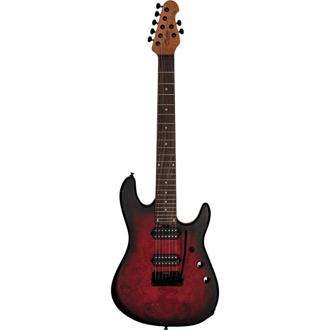 Sterling by Music Man Jason Richardson Cutlass 7 Dark Scarlet Burst Satin 7-String Electric Guitar with Deluxe Gig Bag Sterling by Music Man Jason Richardson Cutlass 7 Dark Scarlet Burst Satin 7-String Electric Guitar with Deluxe Gig Bag von Sterling by Music Man