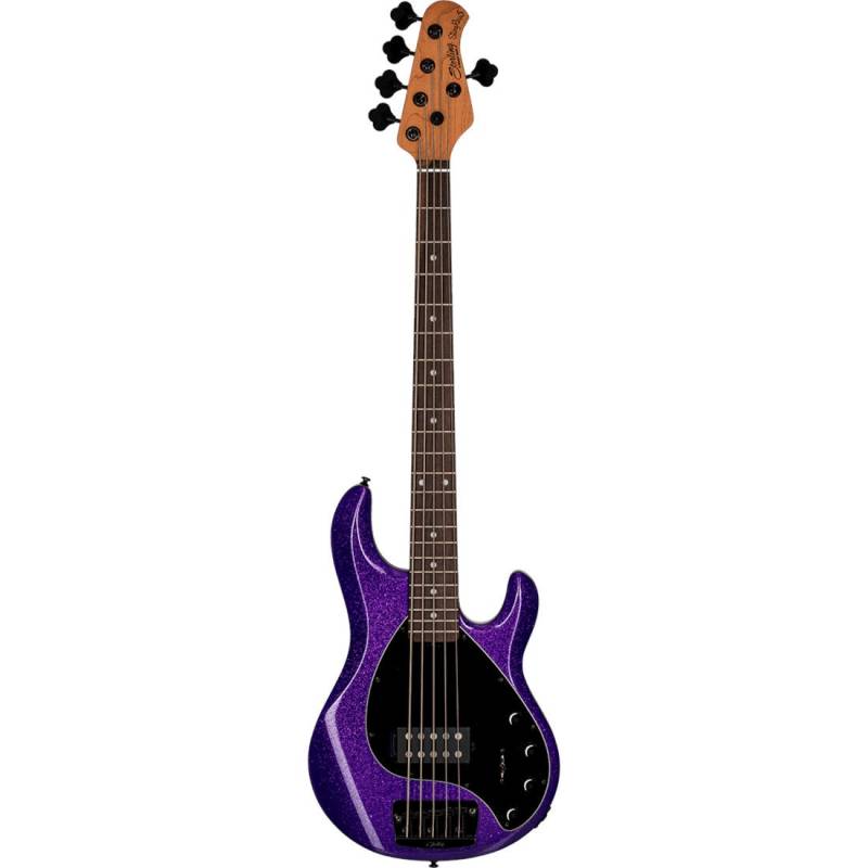 Sterling by Music Man StingRay Ray35 Purple Sparkle 5-String Electric Bass with Deluxe Gig Bag von Sterling by Music Man