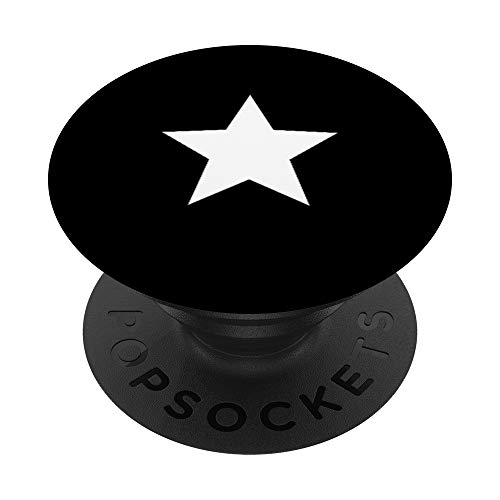 Weisser Stern - Schwarzer Hintergrund - Neutral cool PopSockets PopGrip: Ausziehbarer Sockel und Griff für Handys/Tablets mit Tauschbarem Top von Stern