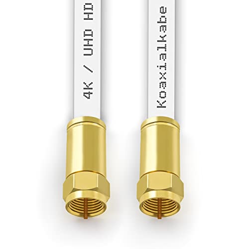 Sterndiscount 17m SAT TV Koaxial Kabel 135dB Ultra HD 4K Satellitenkabel 5-Fach Schirmung DVB-S2 DAB vergoldete F-Anschlussstecker für Sat-Anlage, Kabelmodem mit F-Stecker 75Ohm Weiß Sterndiscount 17m SAT TV Koaxial Kabel 135dB Ultra HD 4K Satellitenkabel 5-Fach Schirmung DVB-S2 DAB vergoldete F-Anschlussstecker für Sat-Anlage, Kabelmodem mit F-Stecker 75Ohm Weiß von Sterndiscount
