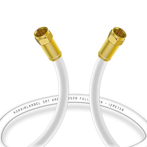 Sterndiscount 3m SAT TV Koaxial Kabel 135dB Ultra HD 4K Satellitenkabel 5-Fach Schirmung DVB-S2 DAB vergoldete F-Anschlussstecker für Sat-Anlage, Kabelmodem mit F-Stecker 75Ohm Weiß Sterndiscount 3m SAT TV Koaxial Kabel 135dB Ultra HD 4K Satellitenkabel 5-Fach Schirmung DVB-S2 DAB vergoldete F-Anschlussstecker für Sat-Anlage, Kabelmodem mit F-Stecker 75Ohm Weiß von Sterndiscount