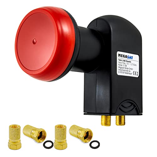 Twin LNB für 2 Teilnehmer - 0,1dB mit LTE Filter +60dB Verstärkung + 4X vergoldete F-Stecker Gratis dazu, 2 Fach SAT Anschlüsse LMB LNC HD 4K UHD Schwarz Rot Twin LNB für 2 Teilnehmer - 0,1dB mit LTE Filter +60dB Verstärkung + 4X vergoldete F-Stecker Gratis dazu, 2 Fach SAT Anschlüsse LMB LNC HD 4K UHD Schwarz Rot von Sterndiscount
