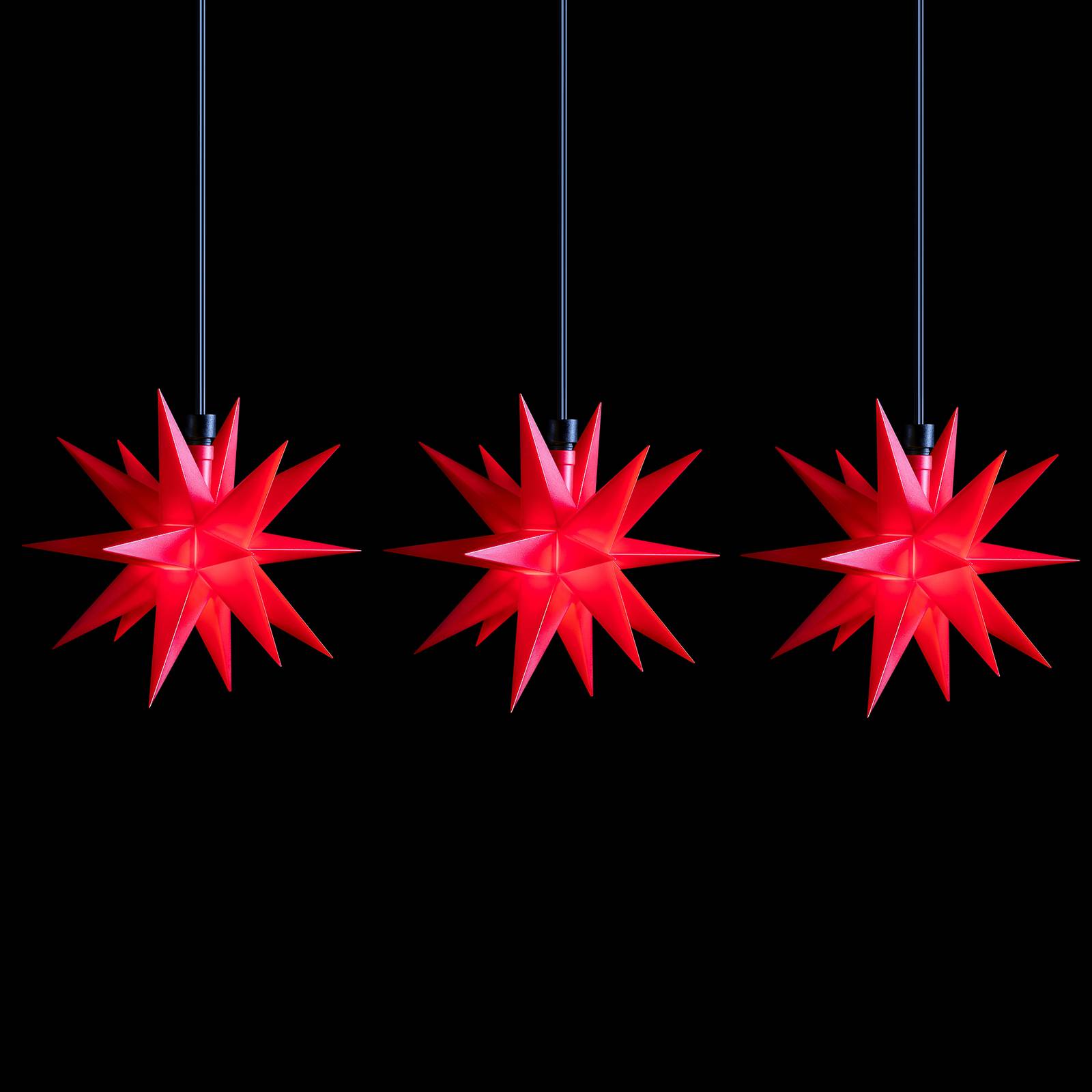 LED-Lichterkette Mini-Sterne außen 3-fl. rot von Sterntaler