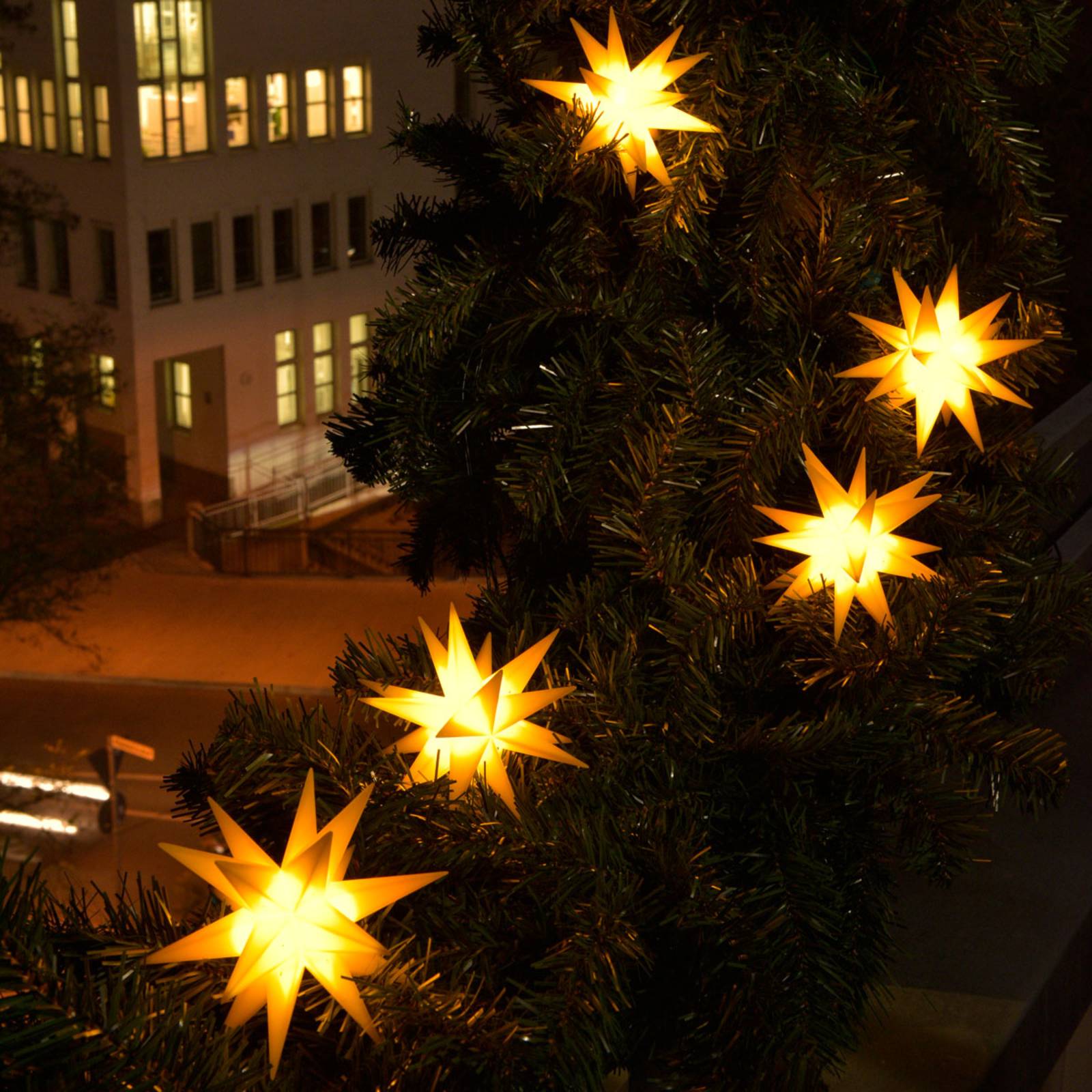 LED-Lichterkette mit 9 Sternen f. außen gelb von Sterntaler