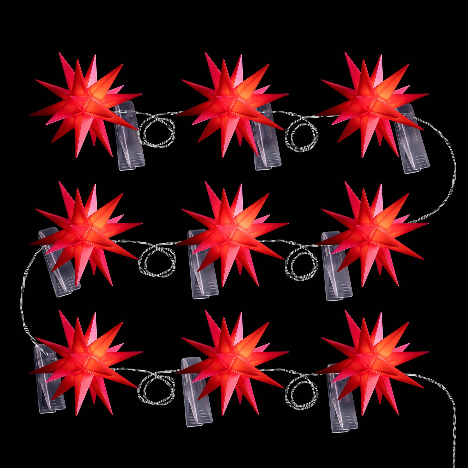 LED-Lichterkette mit Baby-Sternen außen 9-fl. rot LED-Lichterkette mit Baby-Sternen außen 9-fl. rot von Sterntaler