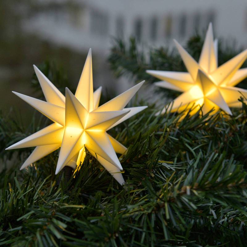 Lichterkette Stern innen, 18-Zacker, 3-flg., weiß von Sterntaler