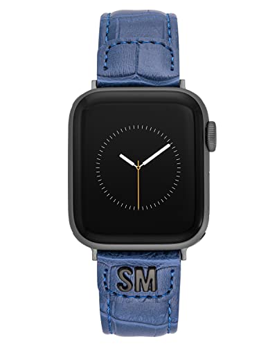 Steve Madden Fashion Croco-Grain Band für Apple Watch, sicher, verstellbar, passend für die meisten Handgelenke, blau, blau von Steve Madden