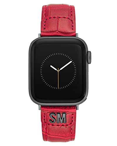 Steve Madden Fashion Croco-Grain Band für Apple Watch, sicher, verstellbar, passend für die meisten Handgelenke, rot, rot von Steve Madden
