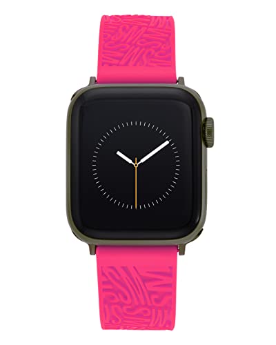 Steve Madden Modisches Silikonarmband für Apple Watch, sicher, verstellbar, passend für die meisten Handgelenke, Hot Pink, hot pink von Steve Madden