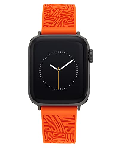 Steve Madden Modisches Silikonarmband für Apple Watch, sicher, verstellbar, passend für die meisten Handgelenke, Orange, Orange von Steve Madden