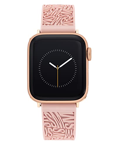Steve Madden Modisches Silikonarmband für Apple Watch, sicher, verstellbar, passend für die meisten Handgelenke, hellrosa, hellrosa von Steve Madden