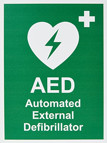 Seco AED Schild, automatisierter externer Defibrillator, 150 x 200 mm, 1 mm, halbstarrer Kunststoff von SECO