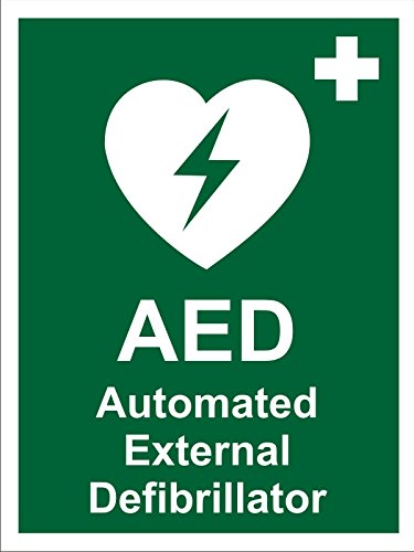 Seco AED Schild, automatisierter externer Defibrillator, 200 x 300 mm, 1 mm, halbstarrer Kunststoff von SECO