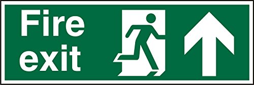 Seco Fire Exit – Fire Exit, Man Running Right, Pfeil zeigt nach oben, 450 mm x 150 mm – 1 mm halbstarrer Kunststoff von SECO