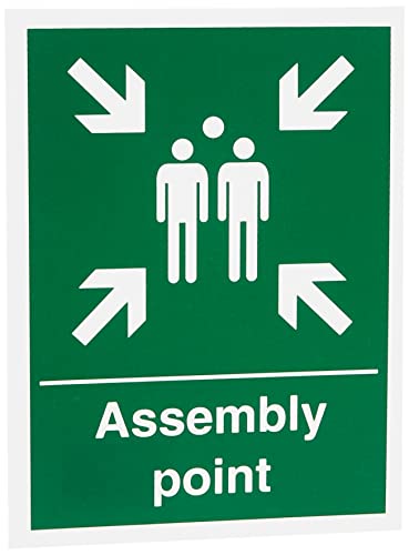 Seco Schild "Assembly Point", 150 mm x 200 mm, 1 mm, halbstarrer Kunststoff, grün von SECO