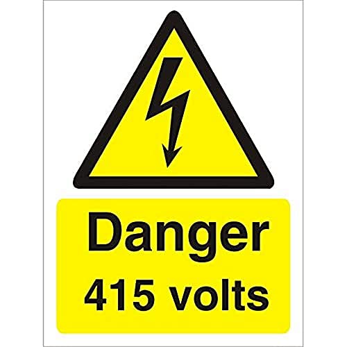 Seco Schild "Danger 415 Volts", 300 x 400 mm, 1 mm, halbstarrer Kunststoff von Stewart Superior