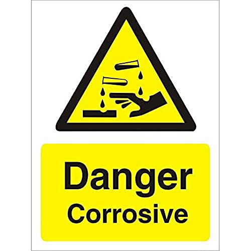 Seco Schild "Danger Corrosive", 150 mm x 200 mm, 1 mm, halbstarrer Kunststoff von Stewart Superior