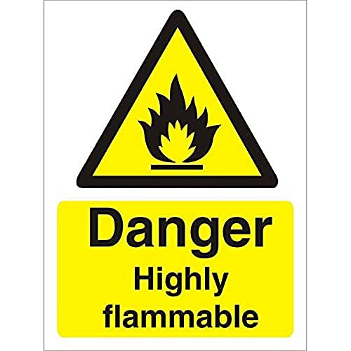 Seco Schild "Danger Highly Flammable", 300 x 400 mm, 1 mm, halbstarrer Kunststoff von Stewart Superior