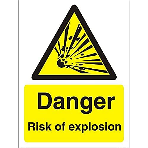 Seco Schild "Danger Risk of Explosion", 150 mm x 200 mm, 1 mm, halbstarrer Kunststoff von Stewart Superior
