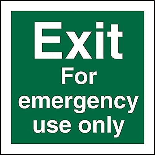 Seco Schild "Exit For Emergency Use Only", halbstarrer Kunststoff, 100 x 100 mm, 1 mm von Stewart Superior