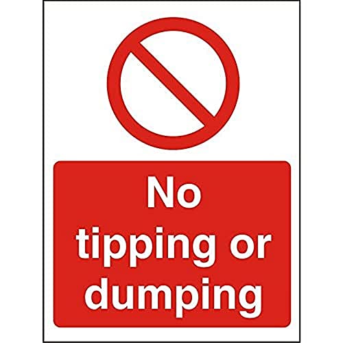 Seco Schild "No Tipping Or Dumping", halbstarrer Kunststoff, rot, 150 mm x 200 mm – 1 mm von Stewart Superior