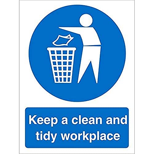 Seco Schild mit Aufschrift "Keep A Clean and Tidy Workplace", 200 x 300 mm, 1 mm, halbstarrer Kunststoff von Stewart Superior