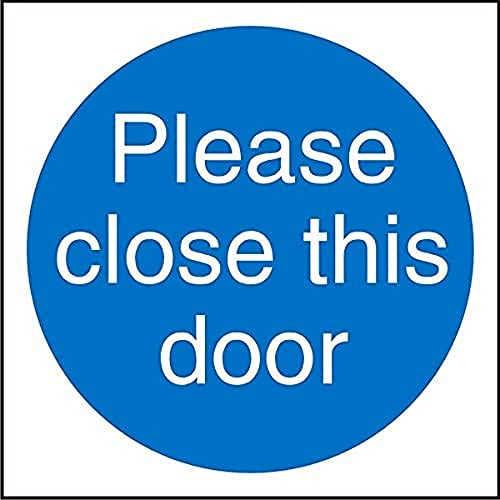 Seco Schild mit Aufschrift "Please Close This Door", 100 mm x 100 mm, selbstklebendes Vinyl von Stewart Superior
