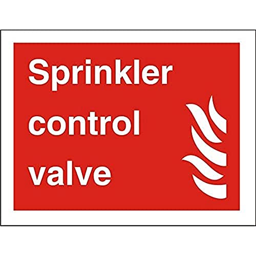 Seco Sprinkler Control Valve & Fire Schild, 300 mm x 200 mm, selbstklebendes Vinyl von Stewart Superior