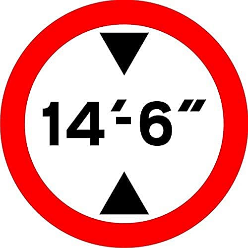 Seco Verkehrsschild "No Vehicles Over The Height of 14"-6" May Pass Verkehrsschild, 450 mm x 450 mm – 3 mm Aluminiumverbundwerkstoff Seco Verkehrsschild "No Vehicles Over The Height of 14"-6" May Pass Verkehrsschild, 450 mm x 450 mm – 3 mm Aluminiumverbundwerkstoff von SECO