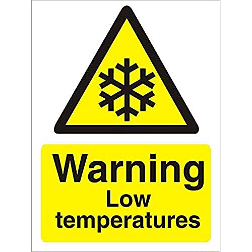 Seco Warnschild mit Aufschrift "Warning Low Temperatures", 200 x 300 mm, 1 mm, halbstarrer Kunststoff von Stewart Superior