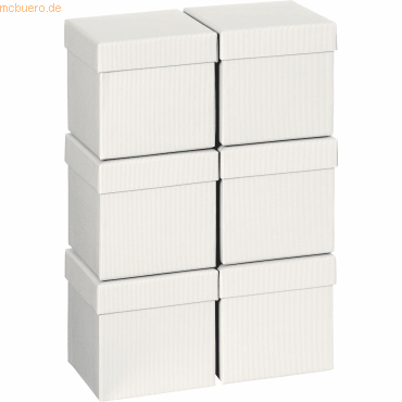 6 x Stewo Geschenkbox 10x10x10cm Cube One Colour beige hell von Stewo