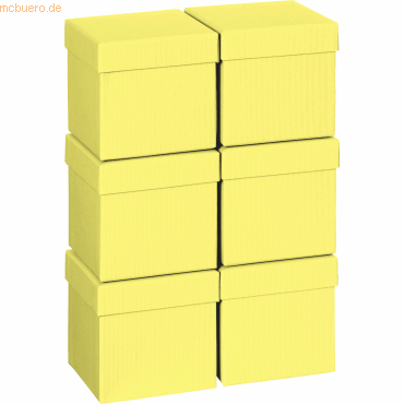 6 x Stewo Geschenkbox 10x10x10cm Cube One Colour gelb von Stewo