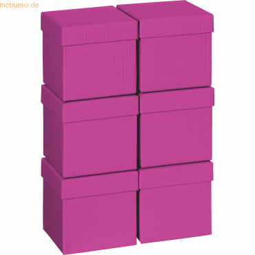 6 x Stewo Geschenkbox 10x10x10cm Cube One Colour pink 6 x Stewo Geschenkbox 10x10x10cm Cube One Colour pink von Stewo