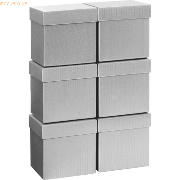 6 x Stewo Geschenkbox 10x10x10cm Cube One Colour silber 6 x Stewo Geschenkbox 10x10x10cm Cube One Colour silber von Stewo