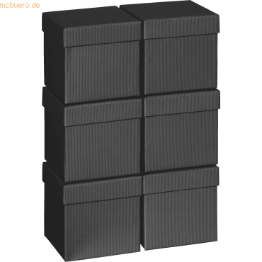 6 x Stewo Geschenkbox 13,5x13,5x12,5cm Cube One Colour schwarz 6 x Stewo Geschenkbox 13,5x13,5x12,5cm Cube One Colour schwarz von Stewo
