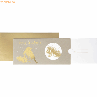 8 x Stewo Gutscheinverpackung 11x23cm Minja gold von Stewo