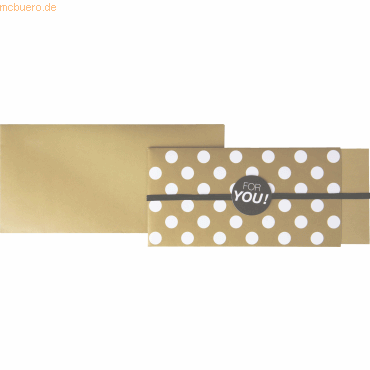 8 x Stewo Gutscheinverpackung 11x23cm Polka gold 8 x Stewo Gutscheinverpackung 11x23cm Polka gold von Stewo