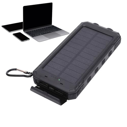 Solar-Ladegerät, schnelles Aufladen, kompatibel mit Telefon – externer Akku 20.000 mAh mit Taschenlampe für Camping, Haus, Reise von Stibtmr
