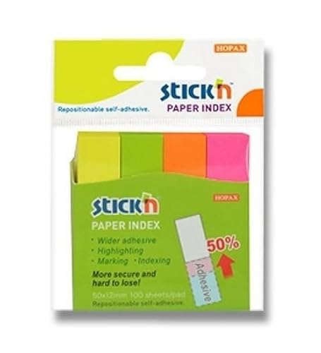 Auswahl Varzi seit 1956 – Stick'n Hopax Seitenmarkierung, wiederverwendbar, aus Papier, 50 x 12 Farben Neonfarben Auswahl Varzi seit 1956 – Stick'n Hopax Seitenmarkierung, wiederverwendbar, aus Papier, 50 x 12 Farben Neonfarben von Stick'n