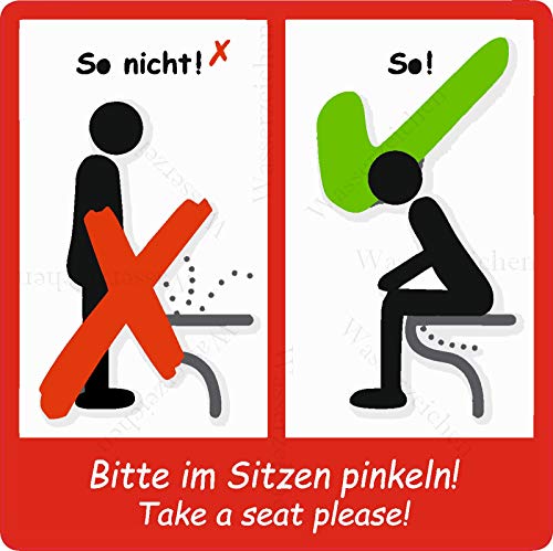 20cm! Aufkleber-Folie Wetterfest Made IN Germany Bitte im Sitzen Pinkeln bunt Toilette WC Klo Ordnung Regeln S627 UV&Waschanlagenfest-Auto-Vinyl-Sticker Decal Profi Qualität 20cm! Aufkleber-Folie Wetterfest Made IN Germany Bitte im Sitzen Pinkeln bunt Toilette WC Klo Ordnung Regeln S627 UV&Waschanlagenfest-Auto-Vinyl-Sticker Decal Profi Qualität von Sticker-Designs