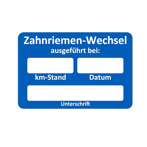 Zahnriemenwechsel Aufkleber 5 Stück – Zahnriemen Aufkleber beschreibbar, Service Zettel KFZ, Wartungsaufkleber, Service Aufkleber, Zahnriemen Kundendienst Aufkleber Werkstatt (5 Stück) von Sticker-Verlag