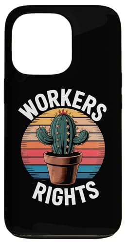 Workers Rights Kaktus | Retro Sonnenuntergang - Politisch Hülle für iPhone 13 Pro von StickerPolitics